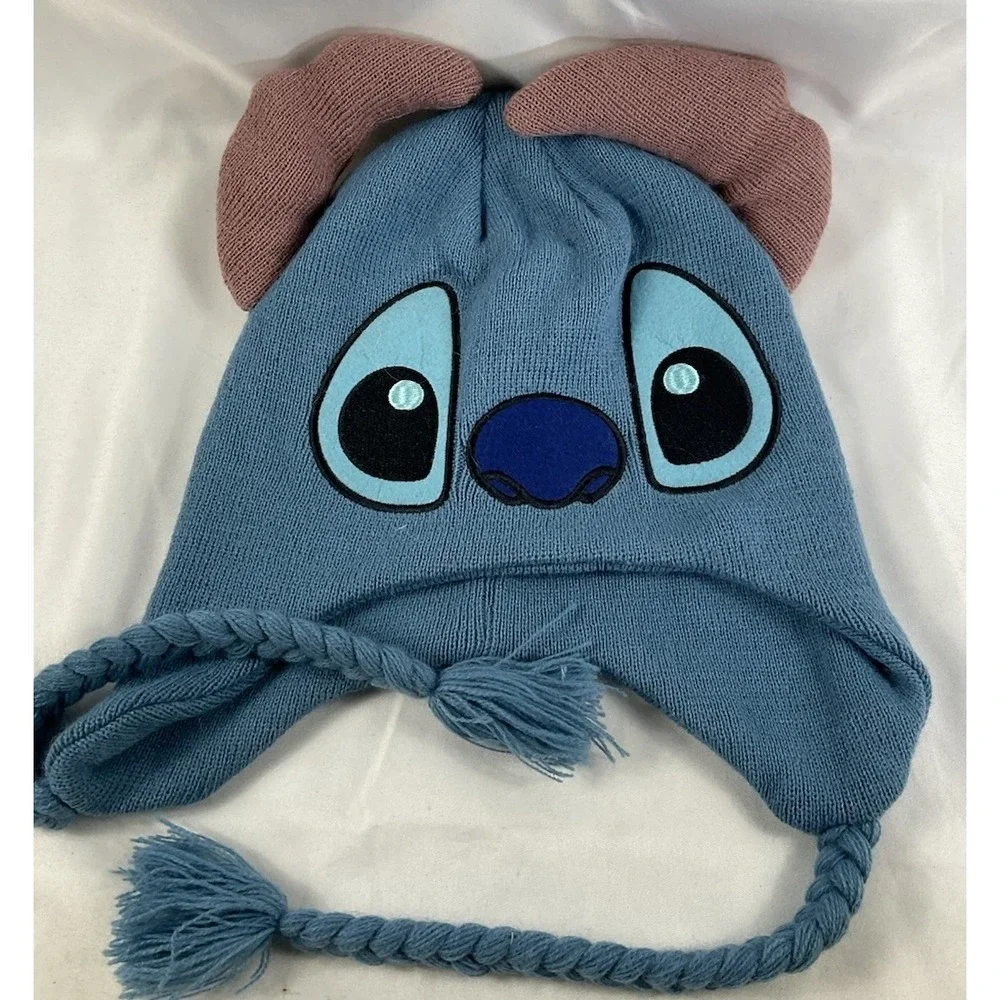 Disney Lilo And Stitch Character Stitch Beanie With Strings